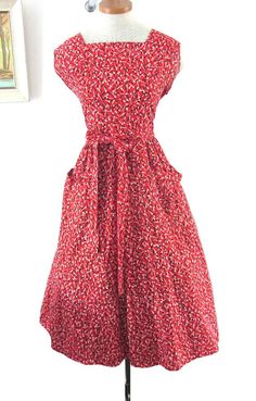 Vintage 1950s Dress xl  :  Tough as Nails Novelty Print Tough As Nails, Dress Xl