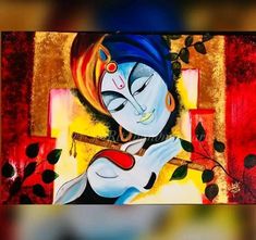 Radhe Radhe Beautiful Krishna, Modern Traditional Style, God Krishna, Paintings Modern, Lord Ganesha Paintings, Star Painting, New Creation, Watercolor Paintings Abstract