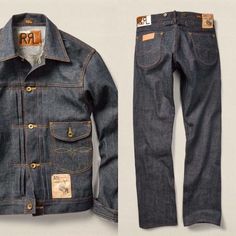 Men's Denim Style, Mens Fashion Casual Winter, Denim Inspiration, Estilo Country, Denim Wear, Retro Mode, Japanese Denim, Denim Jeans Men