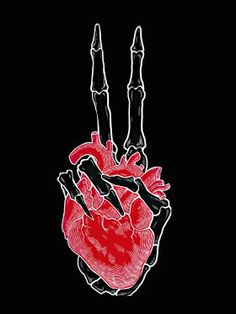 a drawing of a human heart on a black background with the words, ` i love you'written below it