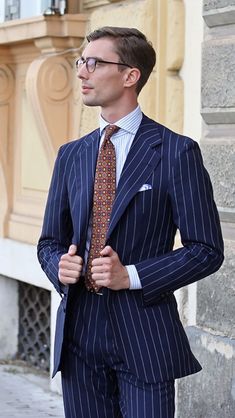 Blue Pinstripe Suit, Pitti Uomo Street Style, Masculinity Quotes, Suit Collection, Mens Fashion Smart, Suit Men