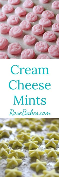 Cream Cheese Mints by RoseBakes.com | These mints would be perfect for a baby shower, bridal shower, wedding…you name it! They’d even make perfect favors if packaged in tiny bags or boxes! Pink Appetizers, Bridal Brunch Food, Gooey Desserts, Flavored Cream Cheeses, Making Boxes, Baby Shower Snacks, Tiny Bags, Snacks Packaging