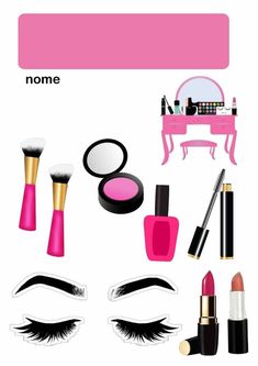 various makeup and eyeliners are arranged on a white background with the word nome above it