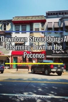 downtown stroudburg ave charming town in the poconos is featured on this postcard