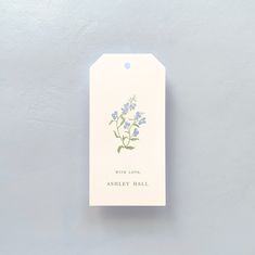 GIFT TAG WITH FLORAL PATTERN Lobelia Flowers, Botanical Illustration Vintage, Botanical Illustrations, Vintage Botanical, Botanical Illustration, Watercolor Illustration, Your Name, Note Cards, Are You The One