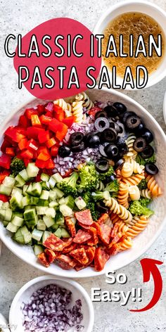 the cover of classic italian pasta salad