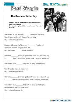 the beatles song worksheet