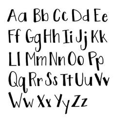 the upper and lower letters are drawn in black ink