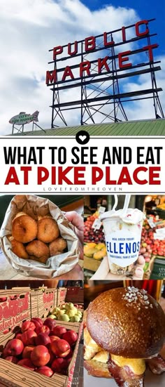 what to see and eat at pike place in washington, dc with pictures of food