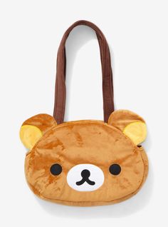 Rilakkuma Face Plush Tote Bag | Hot Topic Japan Vlog, Rilakkuma Bear, Stranger Things Gifts, Nightmare Before Christmas Gifts, Sanrio Puroland, Bear Bag, Marvel Gifts, Horror Gifts, Harry Potter Gifts