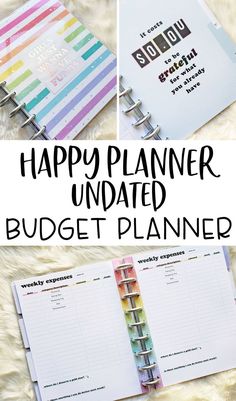 a planner with the words happy planner undated on it and an image of a binder