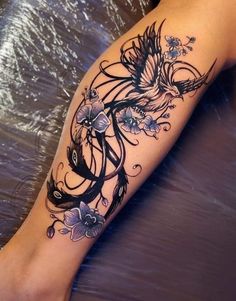 Tato Phoenix, Phoenix Tattoo Feminine, Small Phoenix Tattoos, Phoenix Tattoo Design, Tattoos For Women Flowers, Forearm Tattoo Women, Dope Tattoos For Women, Thigh Tattoos Women