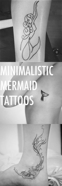 the cover of minimalistic mermaid tattoos, with an image of a woman's legs and