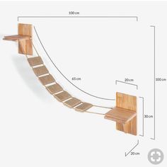 a diagram showing the height of a wooden shelf