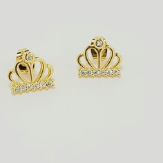 14k Gold Plated Earrings & Cubic Zircon "Crown" Earrings For Women Or Kids. Size 1" Aprox New Offers Accepted Gold Earrings With Crown Design For Gift, Gold Crown Design Earrings As Gift, Gold Crown Design Earrings For Gift, 14k Gold Plated Jewelry, Crown Earrings, Earrings Studs, Gold Plated Earrings, Gold Plated Jewelry, Woman Colour