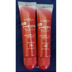 L'oreal Hip Brilliant Shine Lipgloss, Enticing #382, New Never Used, Set Of 2. Loreal Infallible, Lip Gloss Shades, Lip Gloss Colors, Lancome Makeup, Matte Lip Gloss, Matte Gloss, Lip Balm Gloss, L Oreal, Lip Plumper