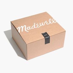 a cardboard box with the word madswell printed on it's front and side