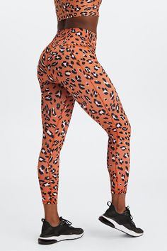 Define PowerHold® High-Waisted 7/8 Legging Fabletics Burnt Ochre Wavy Leo female Activewear >> Womens >> Bottoms >> Leggings >> 7/8s PowerHold regular Training 4-Way Stretch/Chafe-Resistant/Moisture-Wicking/Pockets/UPF Protection Our curve-defining style in PowerHold® Fabletics FIT App Trained Approved Low Waist Leggings, Burnt Ochre, Fit App, Leo Women, Fabletics Leggings, Color Block Leggings, Suede Fringe Jacket, Black Leopard Print, White Leggings