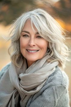 Silver layers hairstyle for women over 70. Haircut Ideas Brown Hair, 70 Hairstyles, Feathered Hair, Long Shaggy, Subtle Blonde Highlights, Shoulder Length Layered, Short Shaggy Haircuts, Haircuts For Medium Length Hair