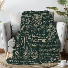 an image of a blanket with plants on it