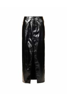 Lupe Black Metallic Maxi Skirt | AMY LYNN | Wolf & Badger Black Belted Skirt For Evening, Chic Shiny Black Bottoms, Chic Evening Skirt With Belt Loops, Chic Shiny Black Party Bottoms, Modern Midi Skirt For Party, Modern Midi Party Skirt, Modern Party Midi Skirt, Leather Maxi Skirt, Metallic Midi Skirt