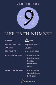 a poster with the words life path number on it