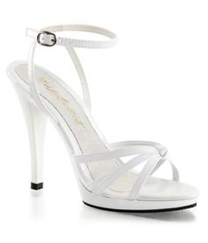 White Leatherette Strappy Heels - Unique Vintage - Womens, SHOES, HEELS Alternative Shoes, Festival Shoes, Strappy Platform Sandals, Pleaser Shoes, Strappy High Heels, Ankle Wrap Sandals, Wrap Sandals, Platform Stilettos, Ankle Wrap