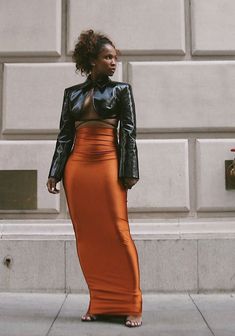 Orange Outfit Ideas, Outfit Ideas Black Women, Outfit Ideas Black, Orange Outfit, Effortlessly Chic Outfits, Dope Fashion, Urban Dresses