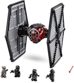 lego star wars the force awake playset with mini figures and accessories, including darth vader's tie