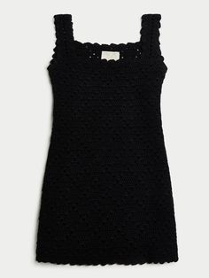 The Chryssi Dress in Cotton Crochet Fitted Cotton Crochet Mini Dress, Fitted Cotton Crochet Dress, Fitted Cotton Crochet Lace Dress, 70s Silhouette, Suzie Kondi, Black Crochet Dress, Crochet Inspo, Dress Crochet, Black Crochet