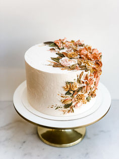 aesthetic floral painted wedding cake rustic Fall Floral Cake, Wedding Cakes And Cupcakes, Cookie Cake Designs, Makeup Images, Buttercream Cakes, Floral Wedding Cakes, 18th Birthday Cake, Design Cake, Cake Bakery