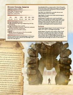 an article about stone golem armor