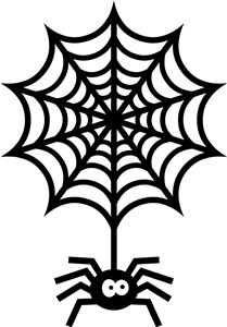 a black and white drawing of a spider on a web cob with its eyes closed