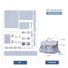 the contents of a handbag are shown with measurements for each bag and how to use them