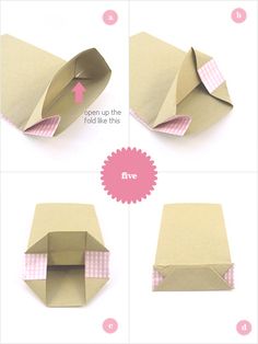 step by step instructions on how to make an origami box with paper and ribbon