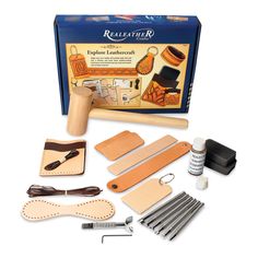 the leather craft kit includes tools and accessories