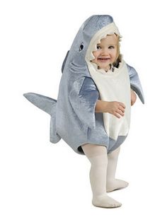 This adorable Shark - Toddler's Costume takes a fierce creature and makes it cuddly instead! This shark mouth shaped romper features attached teeth and fins. Add to your child's dress up wardrobe for everyday play, or order in time for trick-or-treating on Halloween night. Shop for costumes and accessories for toddlers online now. Toddler Shark Costume, Shark Baby Costume, Shark Dress, Shark Costume, Fish Costume, Animal Halloween Costumes, Shark Costumes, Fancy Dress Up, Animal Costumes