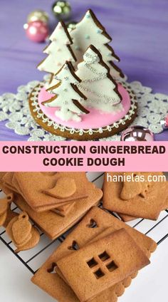 gingerbread cookies with icing and decorations on top