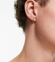 Accessories by ASOS DESIGN It's the little things Hoop style Smooth finish Secure closure Product is non-returnable for hygiene reasons Stud Earrings Mens, Mens Earings Styles, Men Earrings Gold, Hoop Earrings Men, Mens Earings, Men With Earrings, Men Piercing, Male Earrings, Men's Piercings Ears