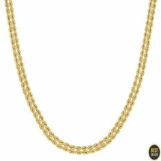 Solid 14kt Yellow Gold Double Rope Necklace Chain Size 18 Inches Mens Womens #Chain Rope Necklace, Diamond Wedding, Heart Pendant