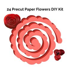 the paper flowers diy kit is ready to be cut