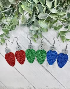 Holiday Faux Leather Earrings, Christmas Faux Leather Earrings, Leather Christmas Earrings, Christmas Jewelry Ideas, Christmas Light Earrings