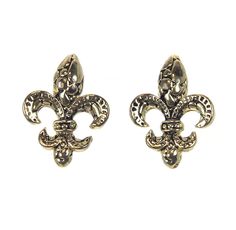 Gold plated metal Fleur De Lis shape with enameled outline accents dimensions… Emboss, Heart Ring, Gold Plate, Plating, Beauty