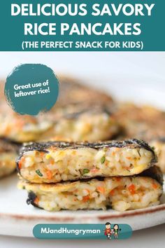 delicious savory rice pancakes are the perfect snack for kids to make and eat