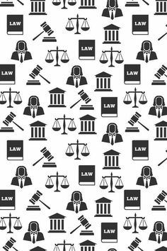 seamless pattern with law symbols on white background