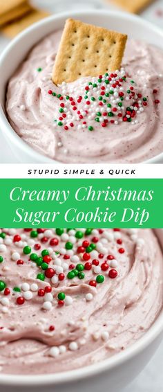 Image for Creamy Christmas Sugar Cookie Dip Christmas Dips For Parties Sweet, Sweet Christmas Dips, Christmas Dips For Parties, Sugar Cookie Dip, Holiday Dip Recipes, Christmas Dips, Cookie Dip, Sweet Dip, Holiday Dips