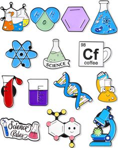 Cartoon Scientist, Science Themed Party, Stem Posters, Science Pins, Chemistry Art, Science Rules, Science Teacher Gifts, Science Themes