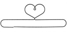 a heart shaped paper clip is shown in black on a white background with the word love written below it