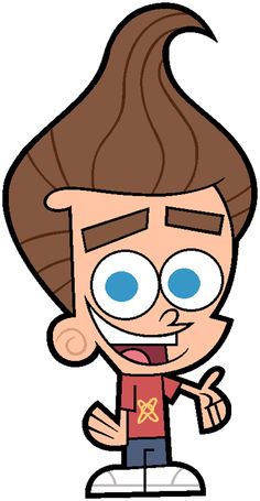 a cartoon character with big eyes and brown hair