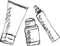 three different types of hand sanitizers are shown in this black and white drawing